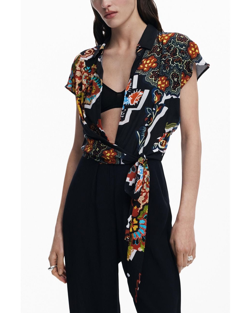 Desigual Blue Jumpsuit Designed By Mr. Christian Lacroix, Viscose