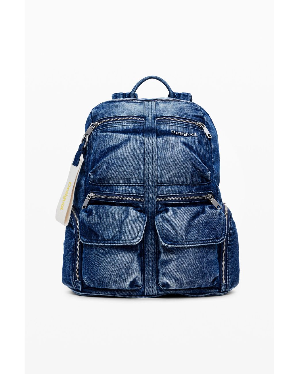 Desigual Blue Denim L Backpack, Cotton