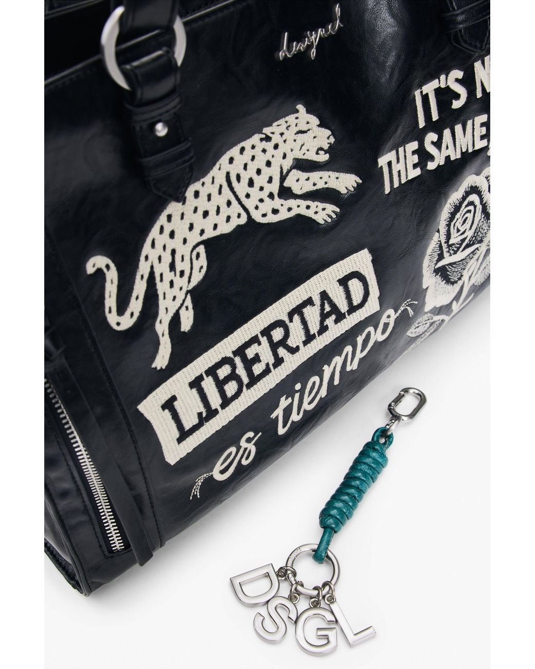Desigual Black Medium Bag, Polyurethane