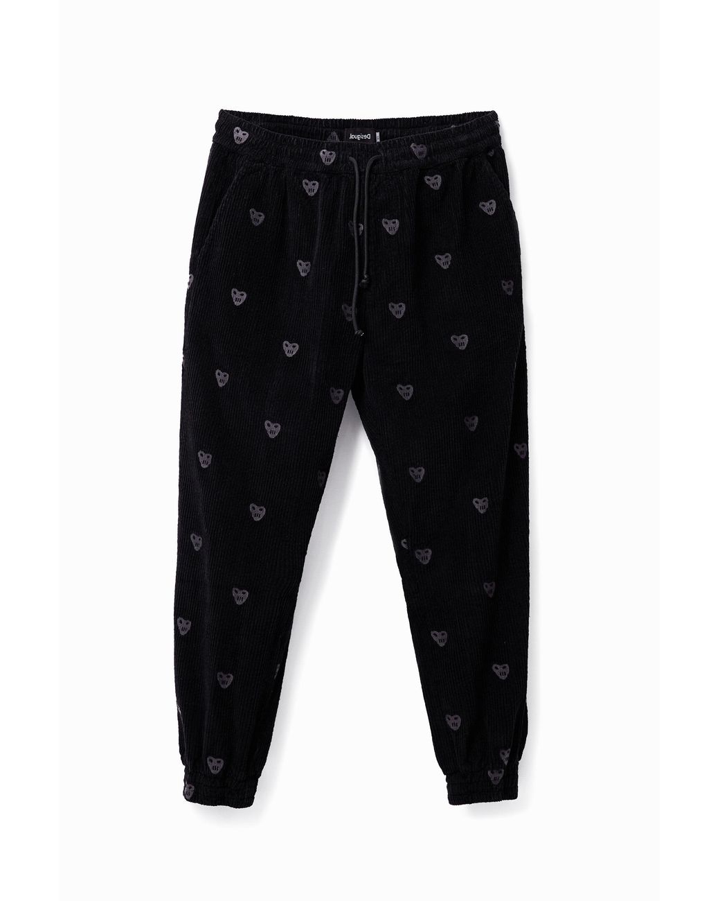 Desigual Black Skull Joggers, Cotton for men