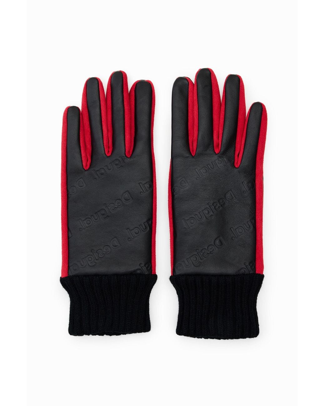 Desigual Black Logo Gloves