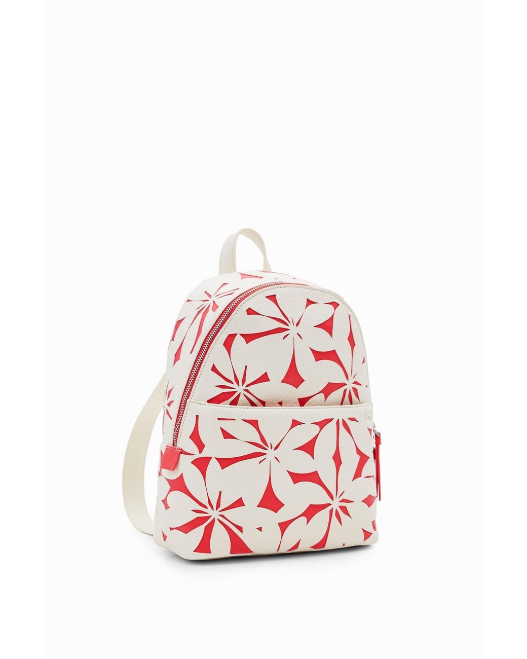 Desigual Red S Die-Cut Flowers Backpack, Polyurethane