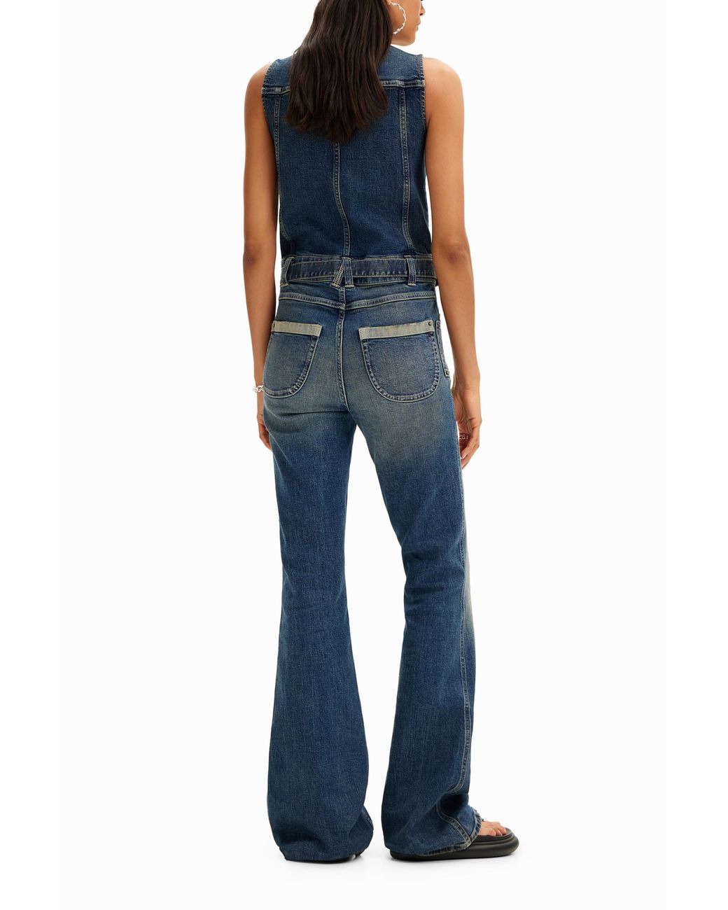 Desigual Blue Fitted Denim Jumpsuit, Cotton