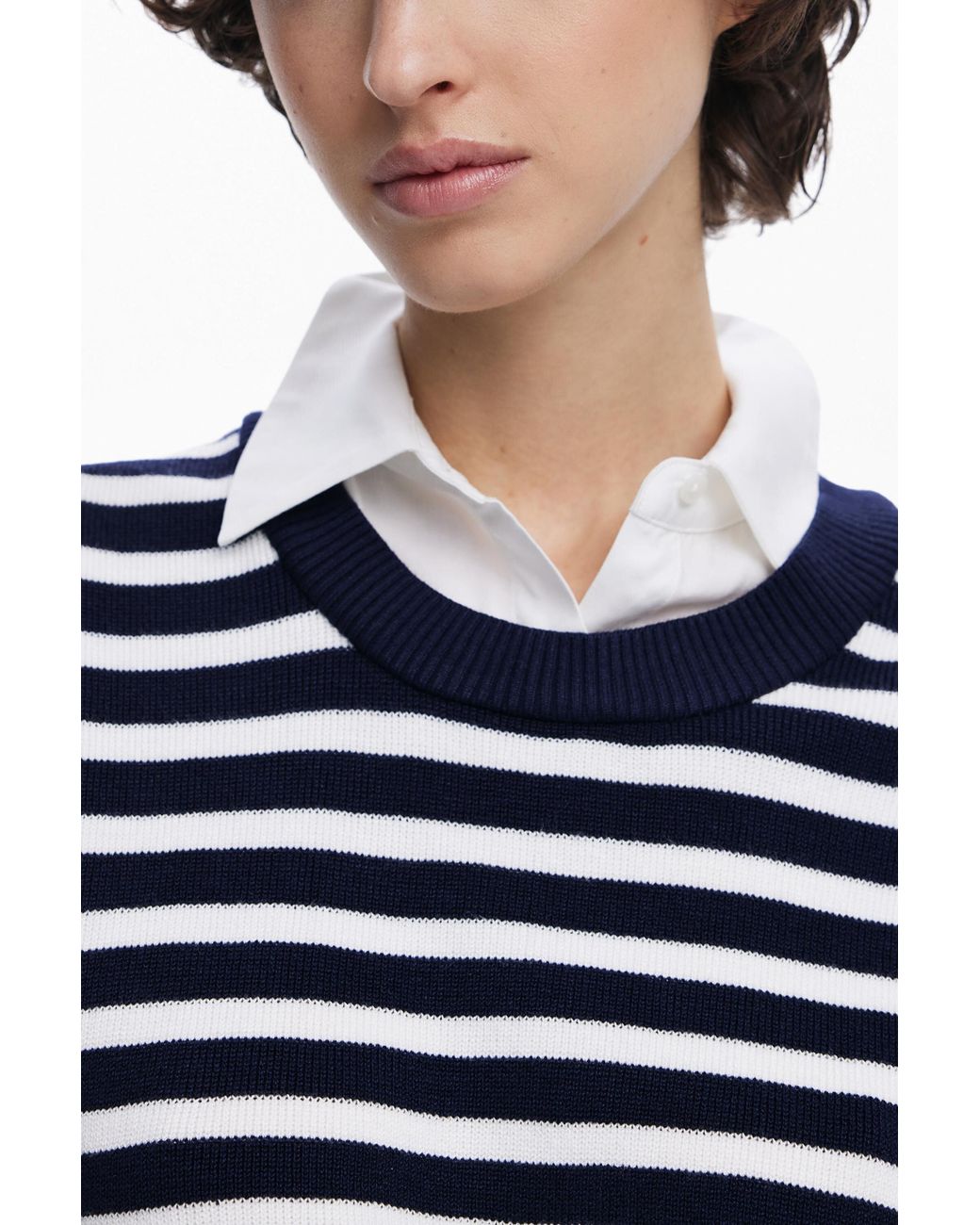 Desigual Blue Vest-Effect Shirt
