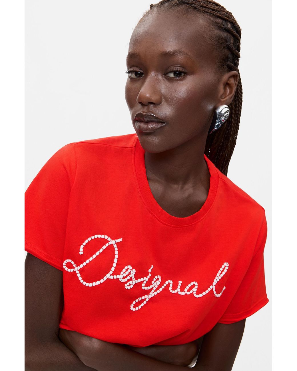 Desigual Red T-Shirt 100% Cotton, Cotton
