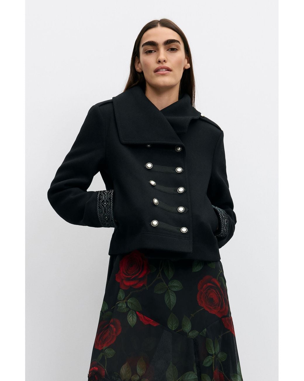 Desigual Blue Short Wool Coat