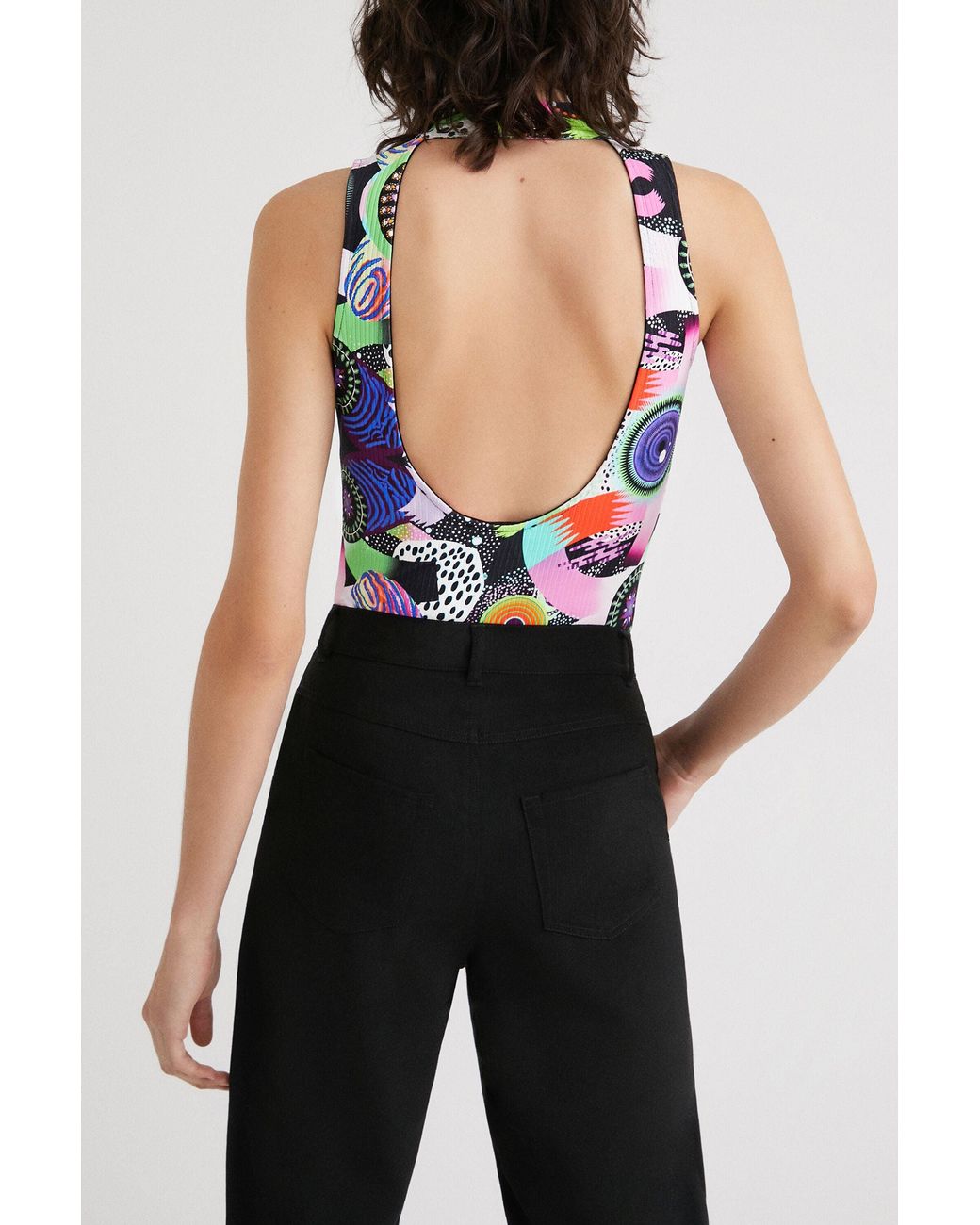 Desigual White M. Christian Lacroix Galactic Bodysuit, Viscose