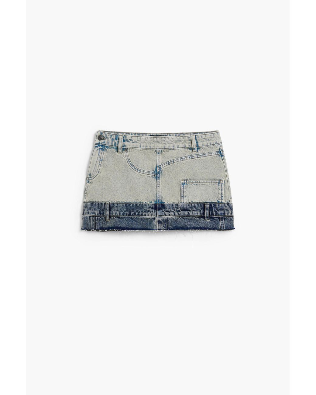 Desigual Blue Double-Waist Mini Skirt, Cotton