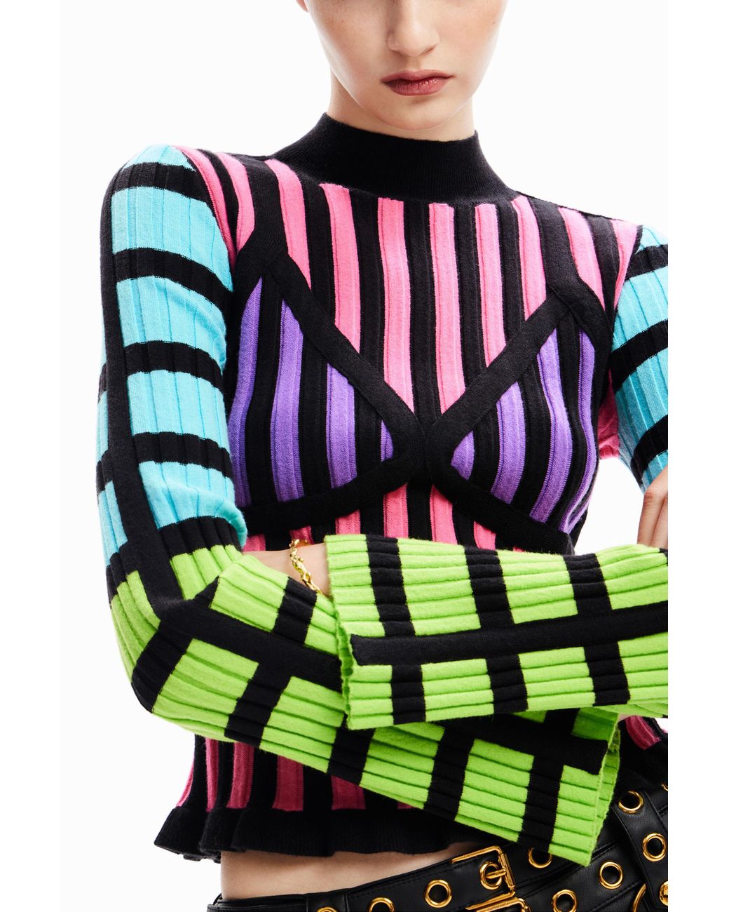 【Desigual×Maria Escote】レースアップ　ニットトップス Desigual（デシグアル） ニット セーター 「Desigual×Maria Escote