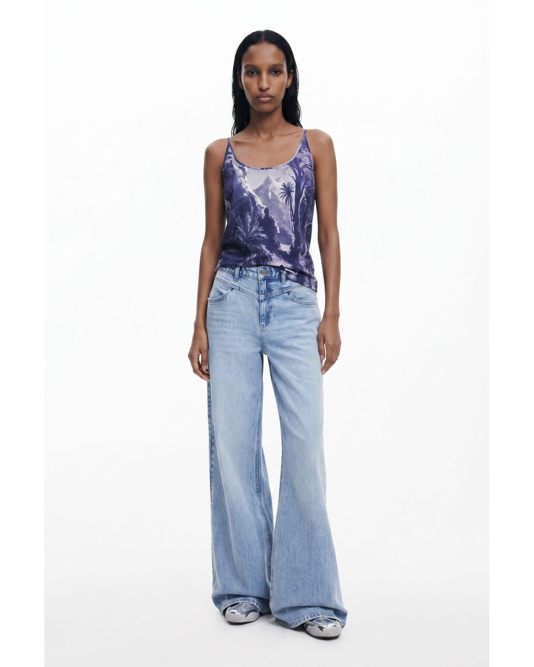 Desigual Blue T-Shirt Designed By Mr. Christian Lacroix, Viscose