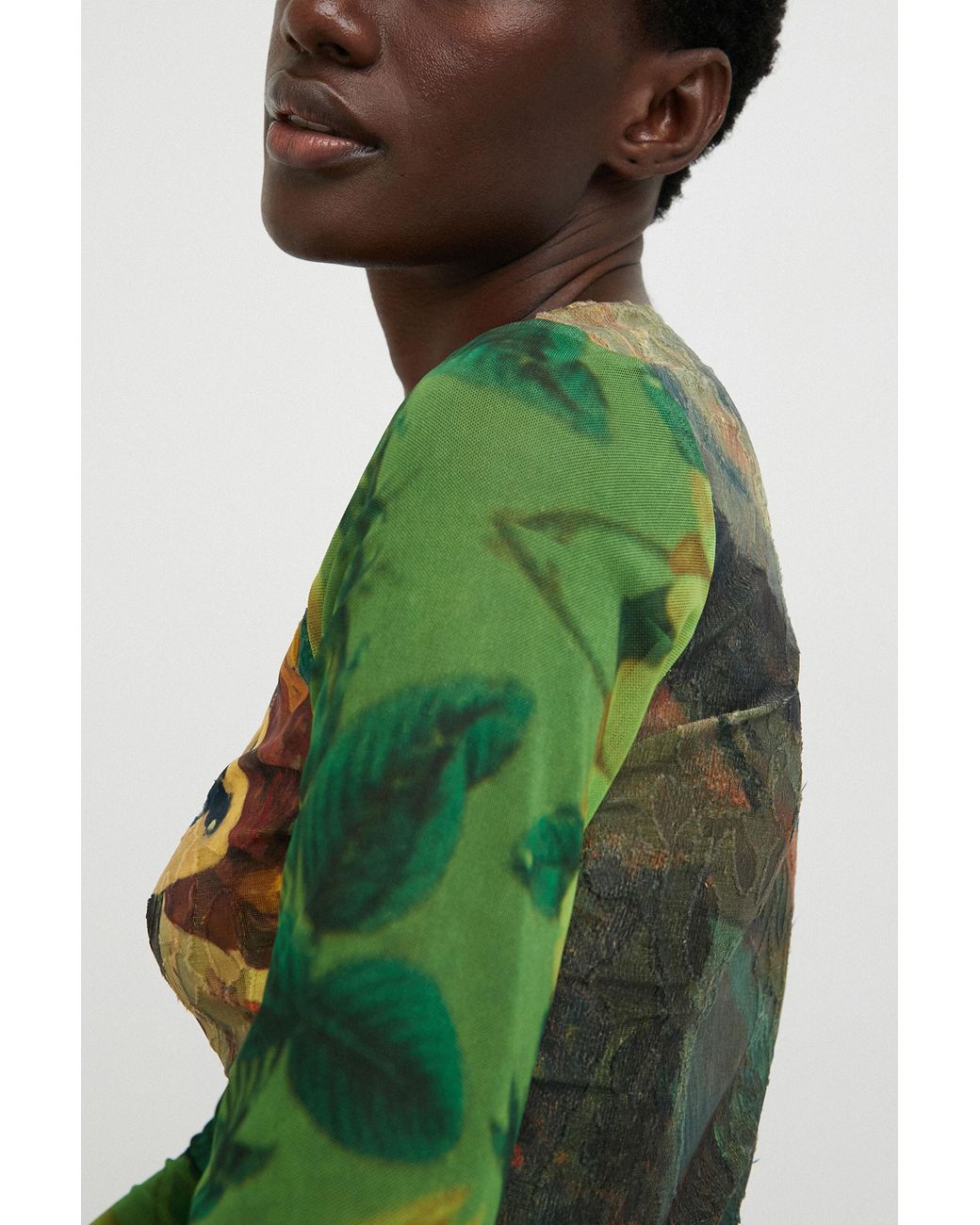 Desigual Green Siesta Artwork Bodysuit, Polyester