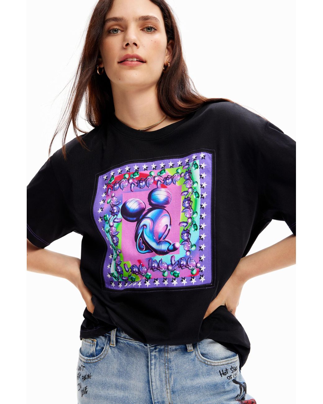 Desigual Oversize Mickey Mouse T-shirt in Blue | Lyst