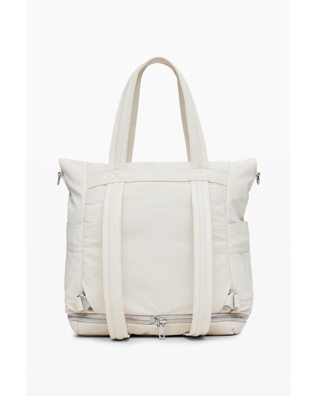 Desigual White Multi-Position Nylon Backpack, Polyamide