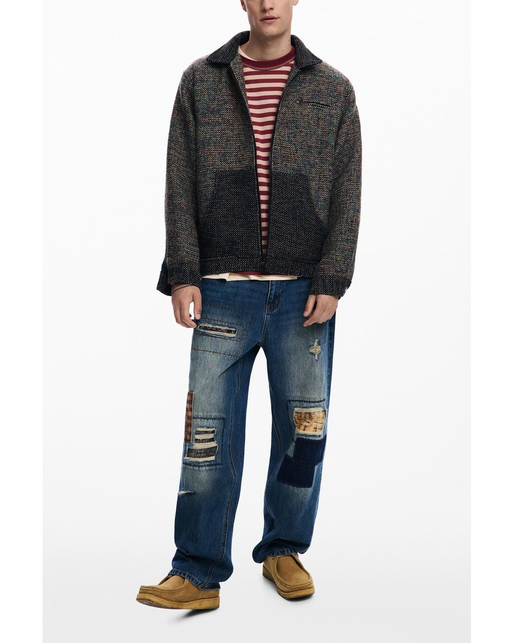 Desigual Black Mottled Pocket Jacket for men