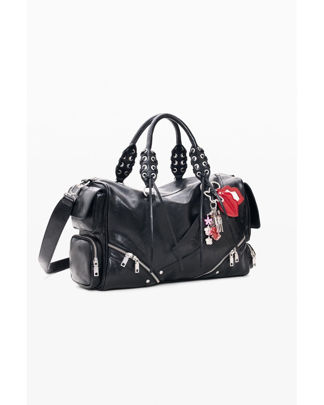 Desigual Blue Large Faux Leather Bag, Polyurethane