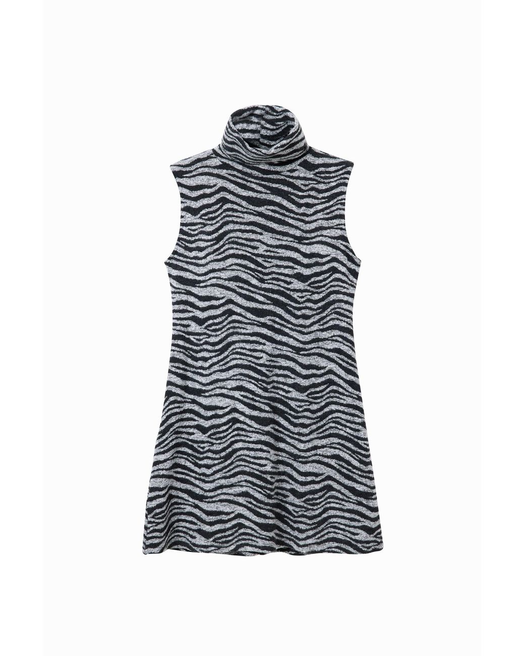 Desigual Blue Zebra Knit Mini Dress, Polyester