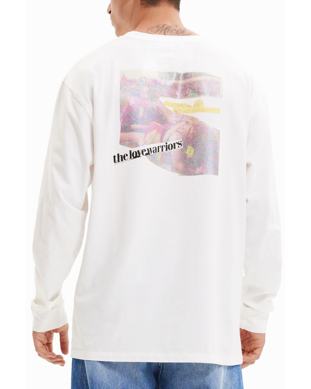 Desigual White Oversize Yin-Yang T-Shirt, Cotton for men