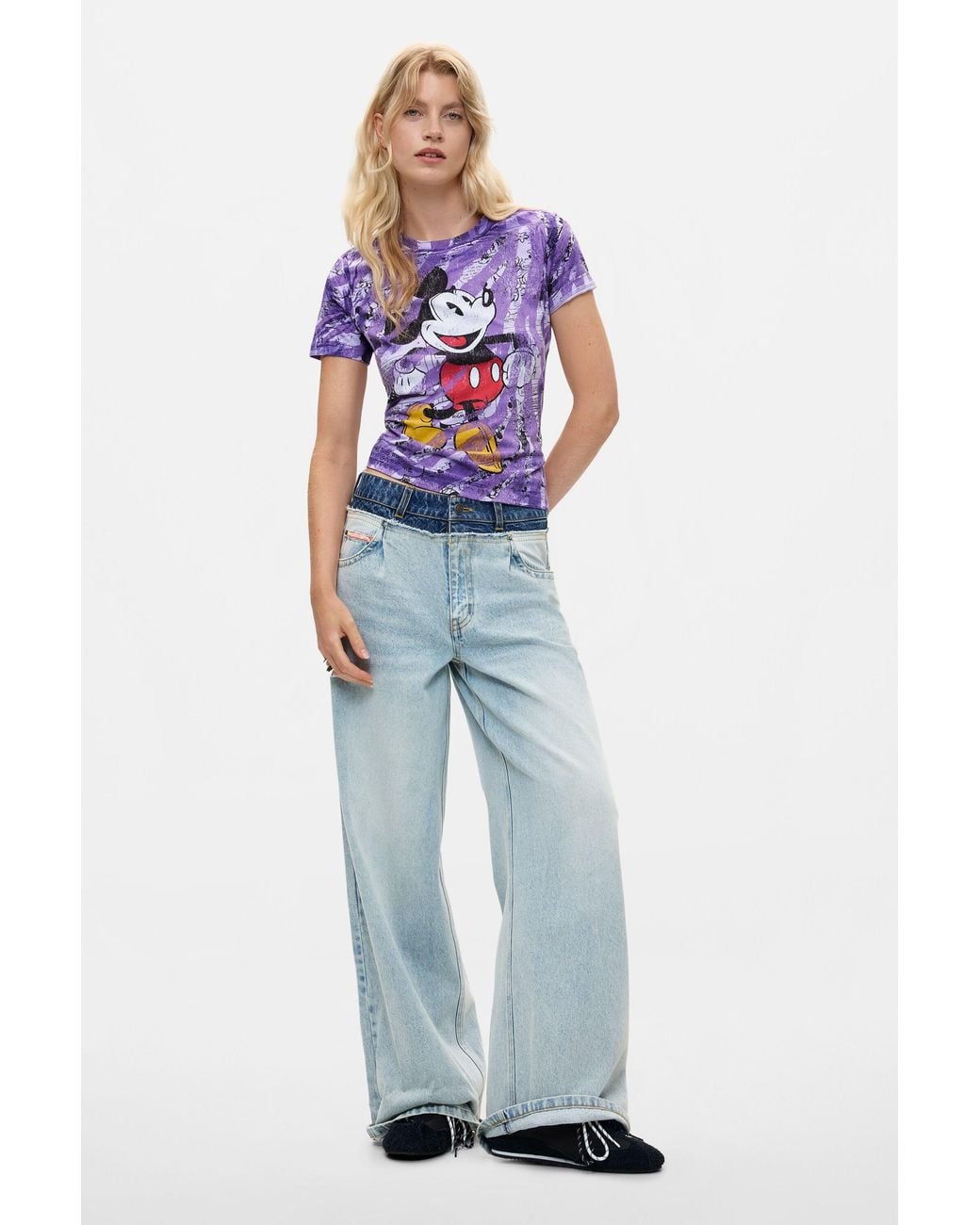 Desigual Blue Mickey T-Shirt, Cotton