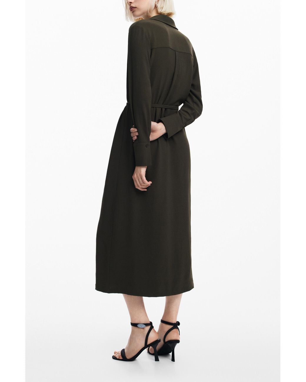 Desigual Black Long Shirt Dress, Polyester