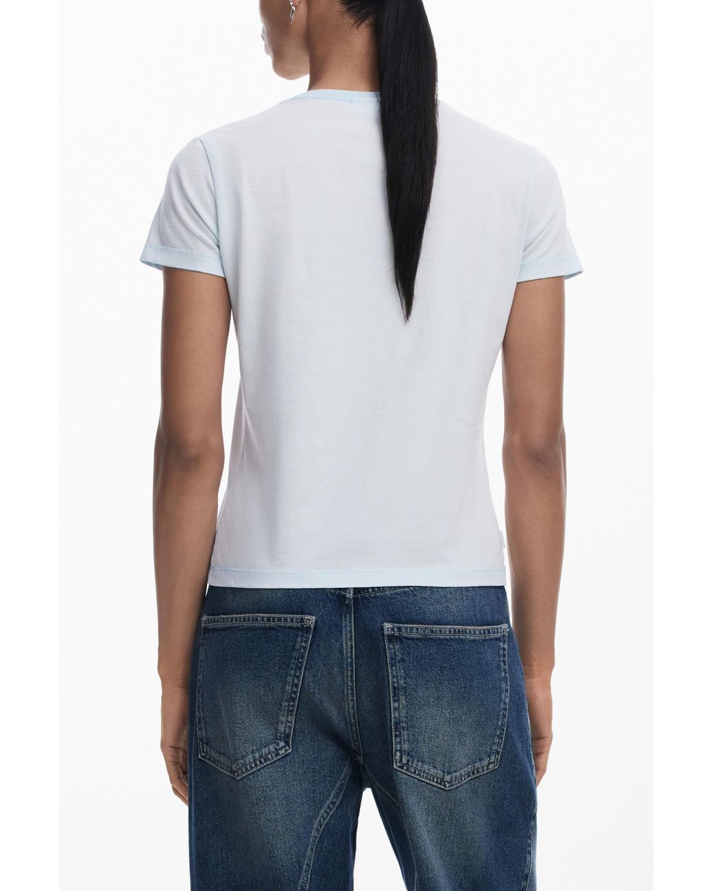 Desigual White 3D Logo T-Shirt, Cotton