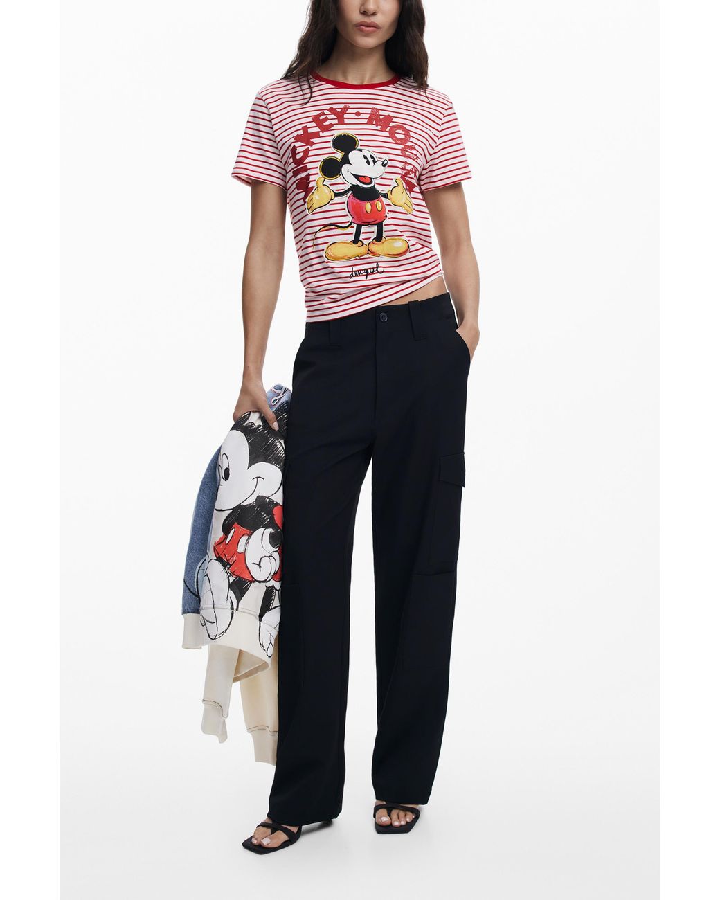 Desigual Red Mickey Mouse T-Shirt, Cotton