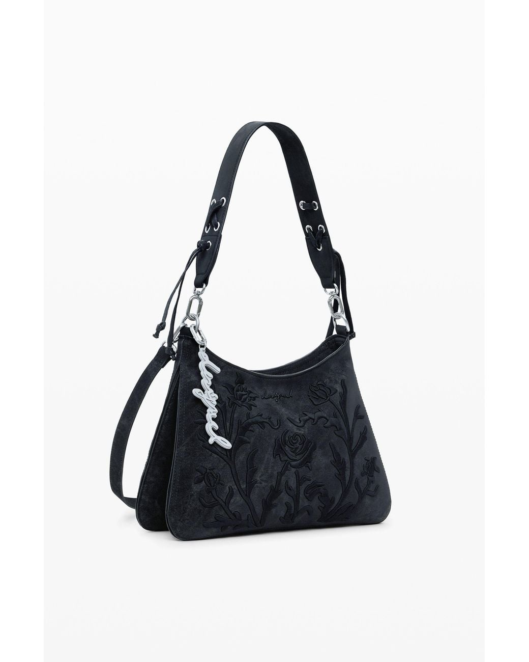 Desigual Black Small 3D Embossed Bag, Polyurethane