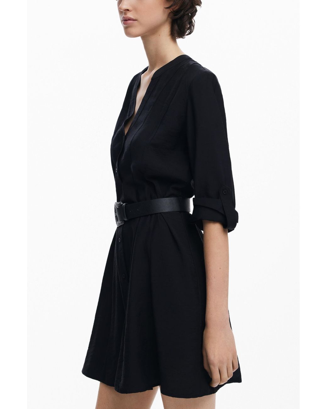 Desigual Black Shirt Dress With Belt