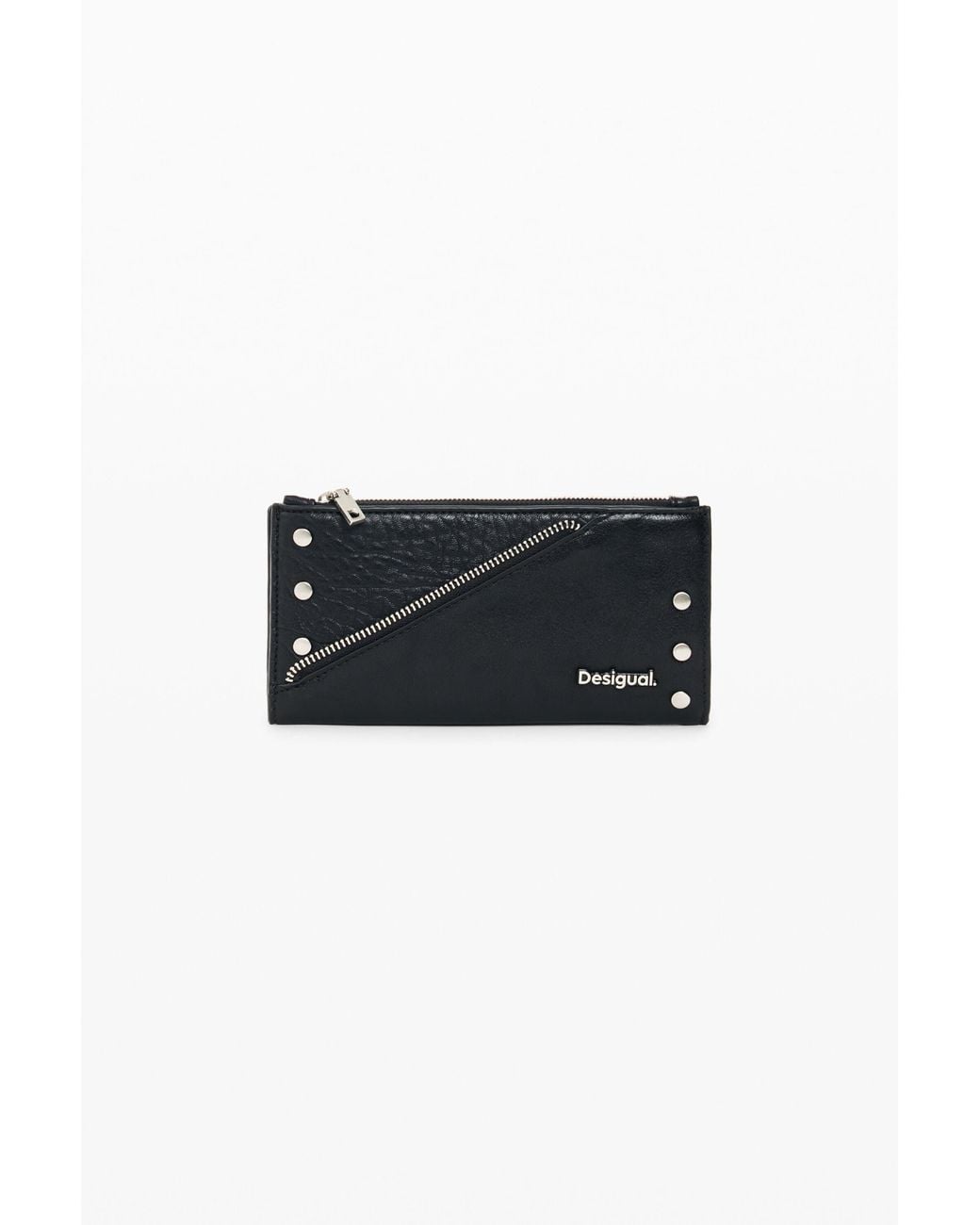 Desigual Black Large Zippered Wallet, Polyurethane
