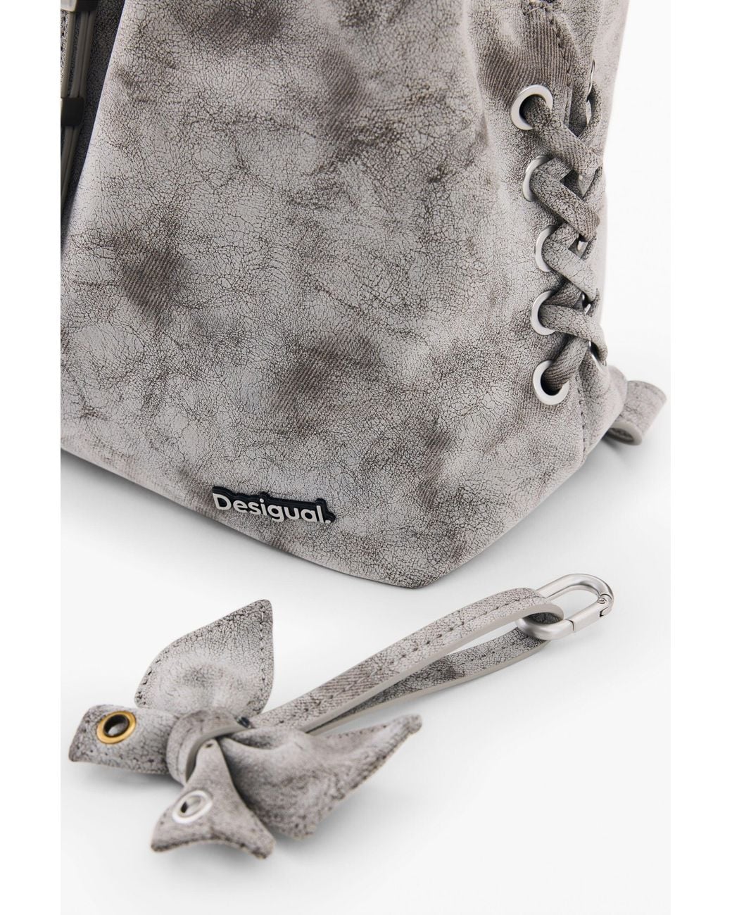 Desigual White Small Leather-Effect Backpack, Polyurethane
