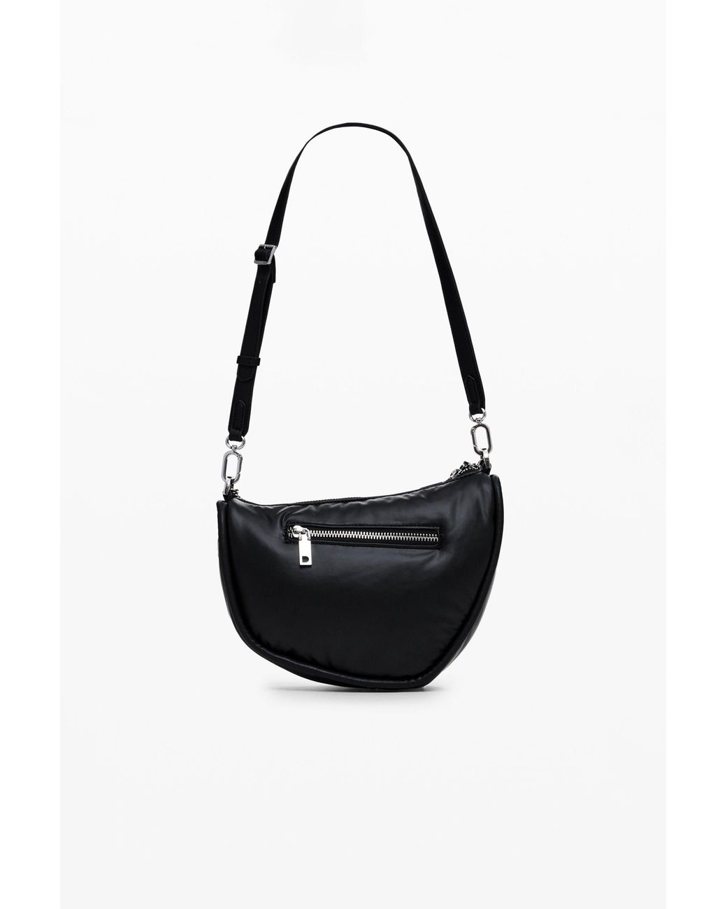 Desigual Black Crossbody Bag With Zipper, Polyurethane