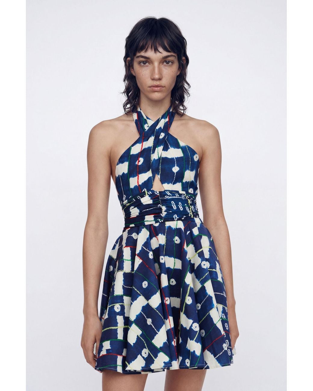 Desigual Blue Stella Jean Short Halter Dress