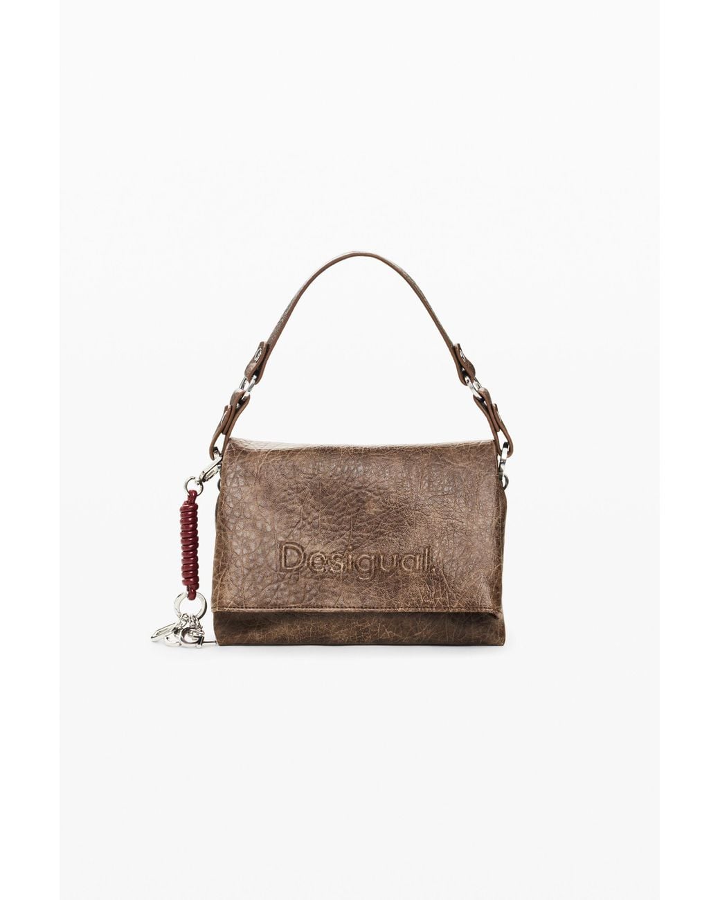 Desigual Brown Medium Faux Leather Bag, Polyurethane