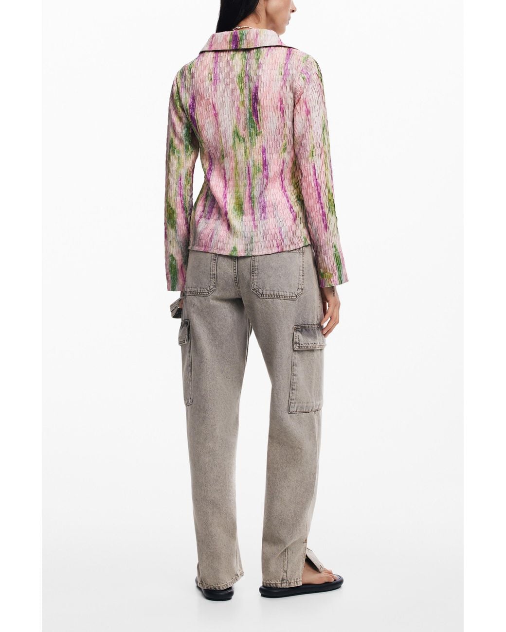 Desigual Pink Watercolor Gradient Blouse, Polyester