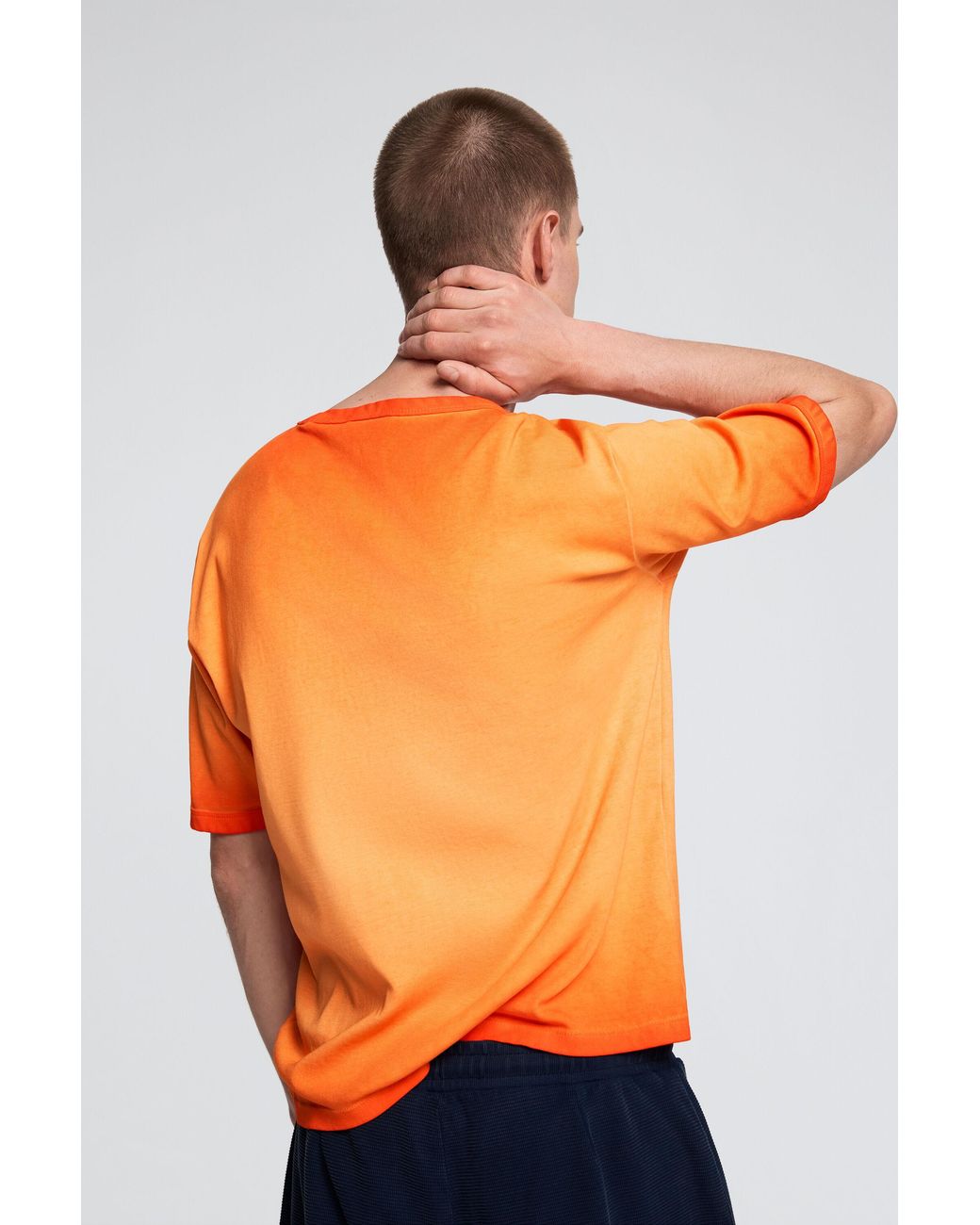 Desigual Orange Gradient Knit T-Shirt, Cotton for men