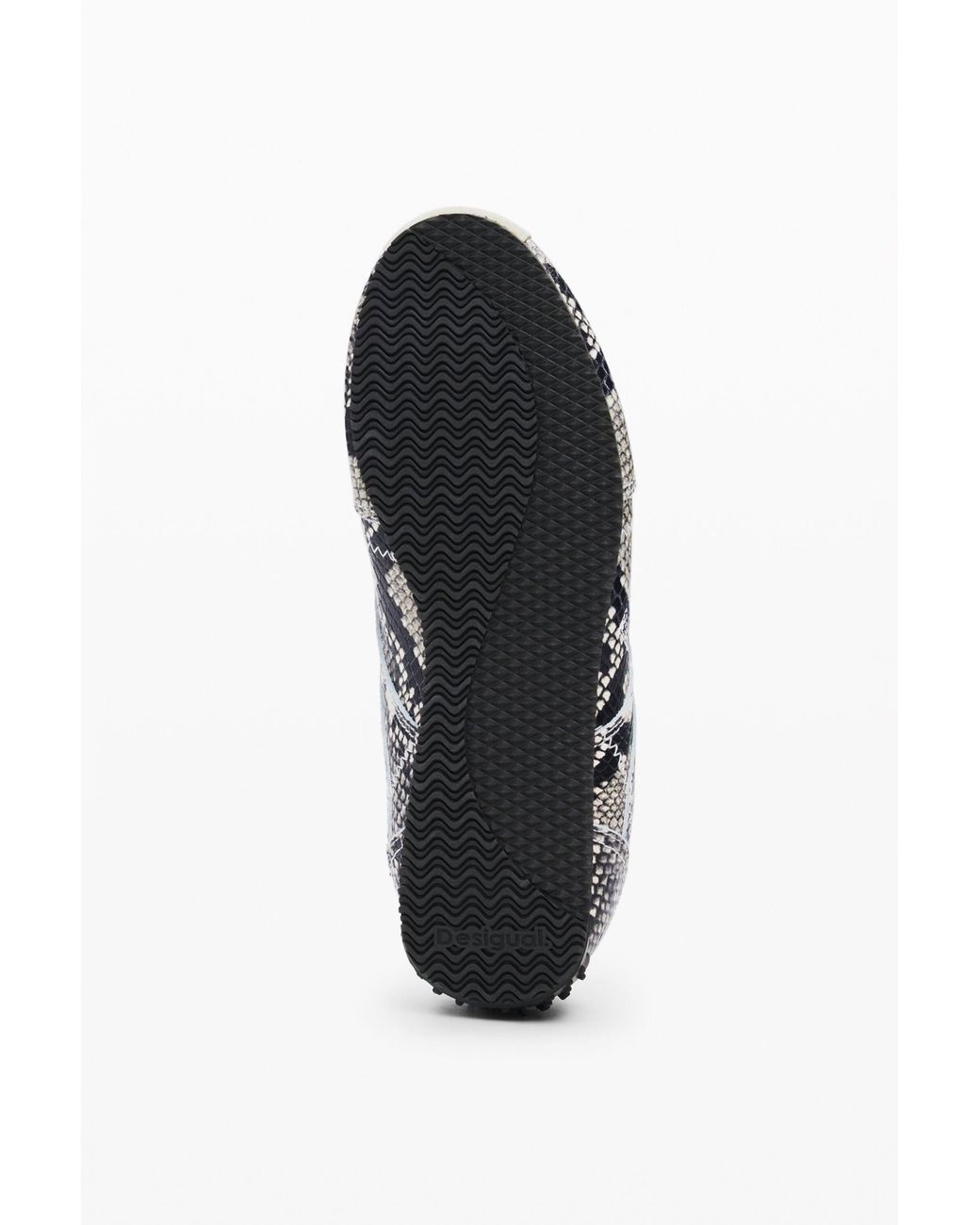 Desigual White Snake Print Sneakers, Cow Leather
