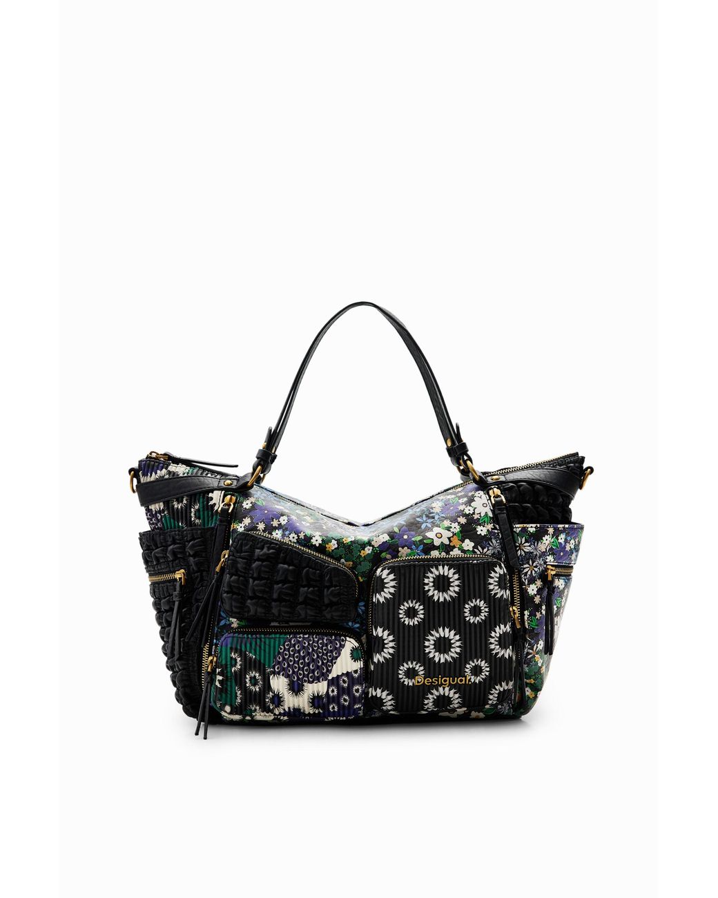 Desigual Black Large Patchwork Bag, Polyurethane