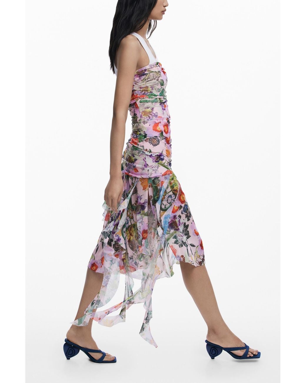 Desigual Red Dress Designed By Mr. Christian Lacroix, Polyester