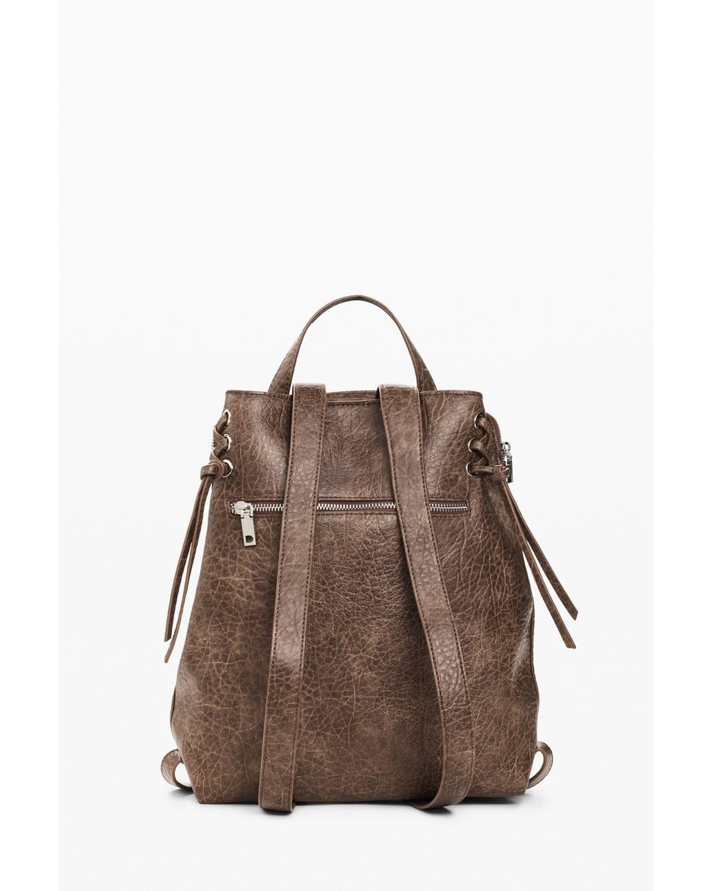 Desigual Brown Medium Backpack, Polyurethane