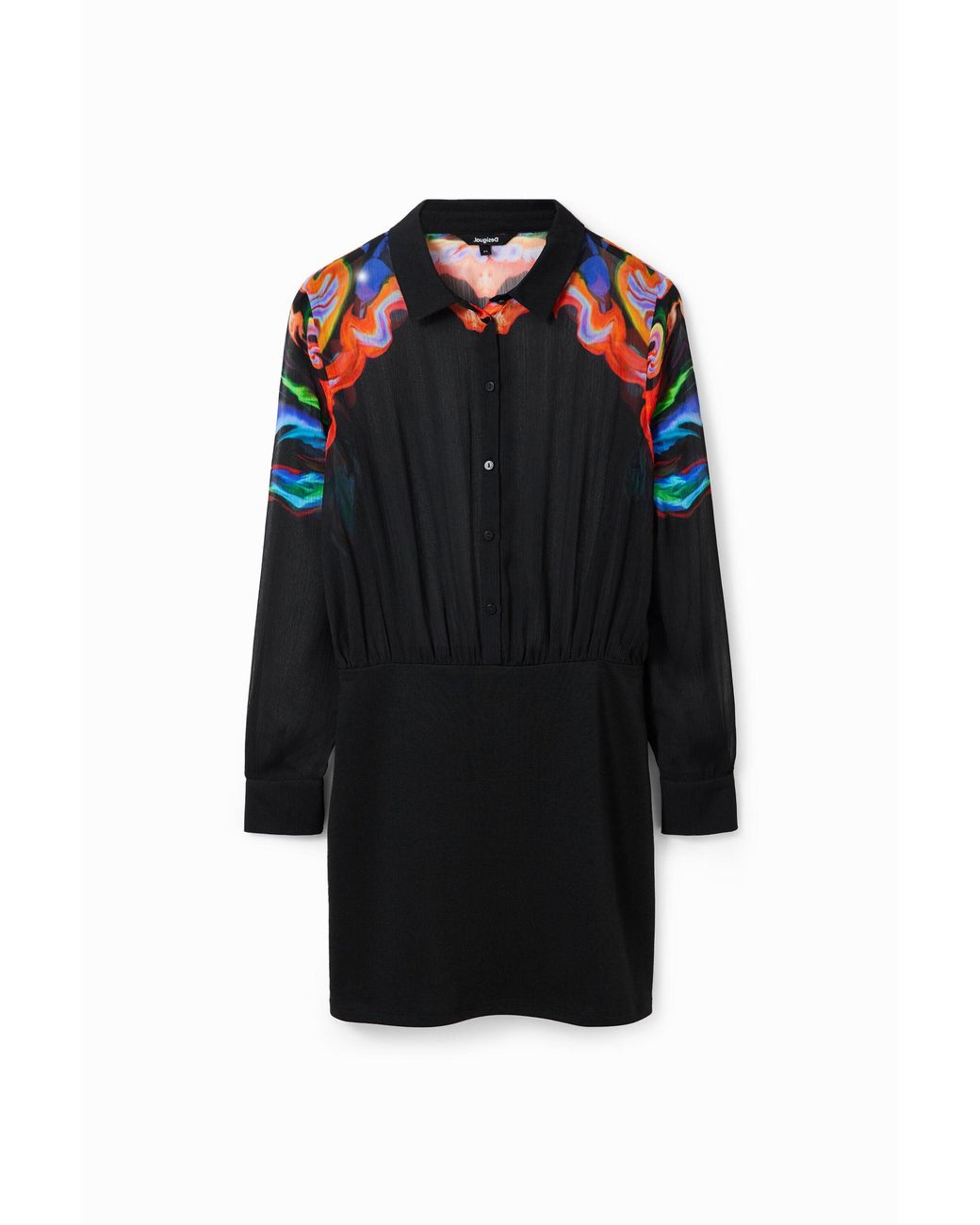 Desigual Black Christian Lacroix Combination Short Dress, Polyester