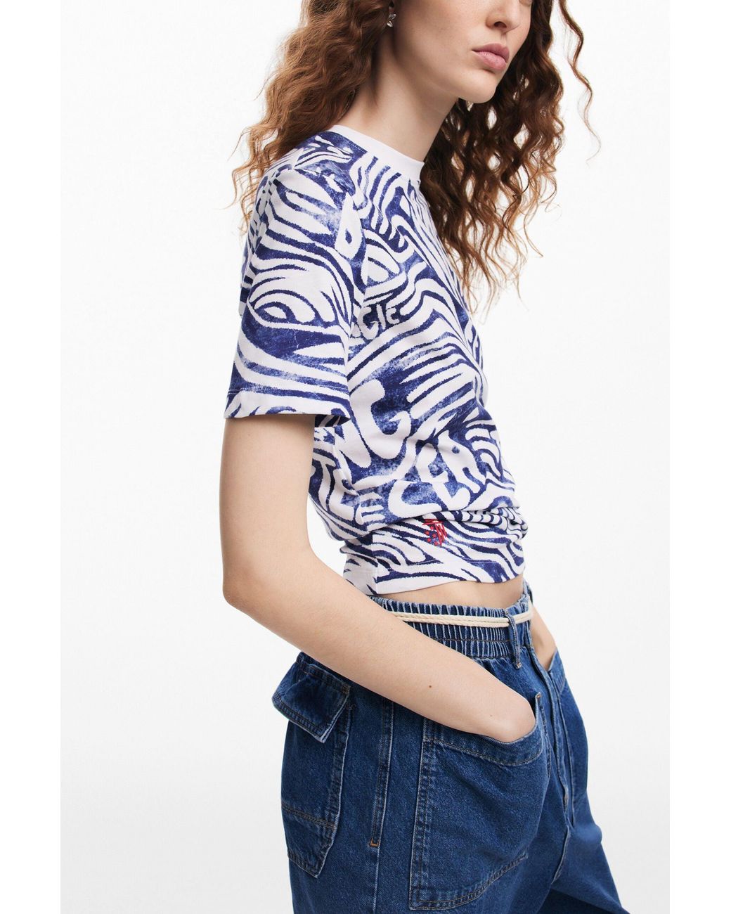 Desigual Blue American Magic T-Shirt, Cotton