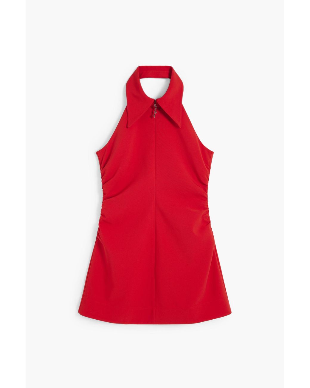Desigual Red Short Dress With Zipper And Lapel
