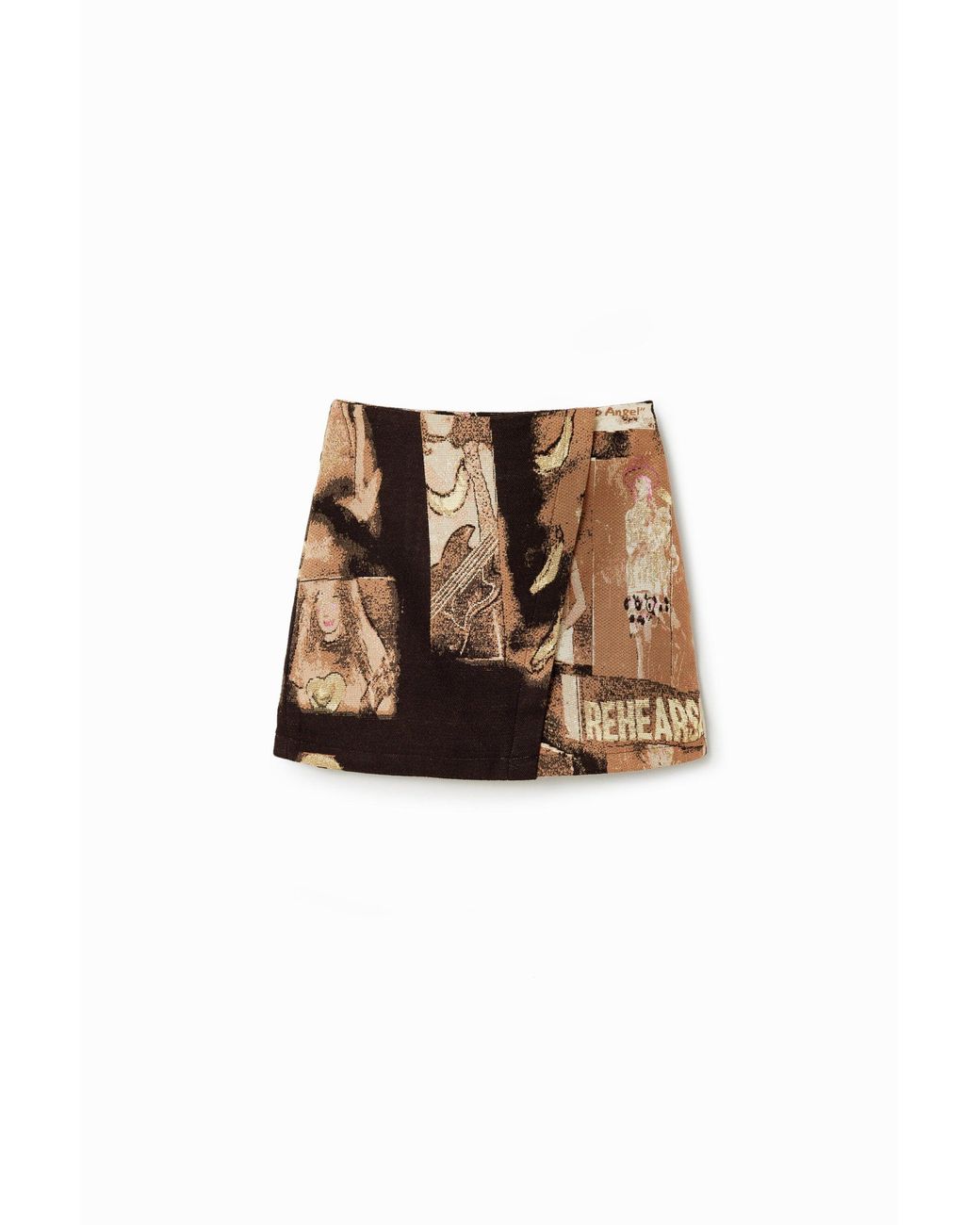 Desigual Black Arty Jacquard Mini Skirt