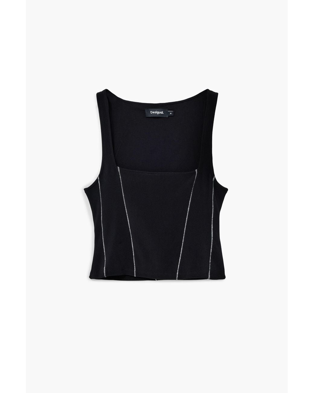 Desigual Blue Rib Tank Top, Polyester