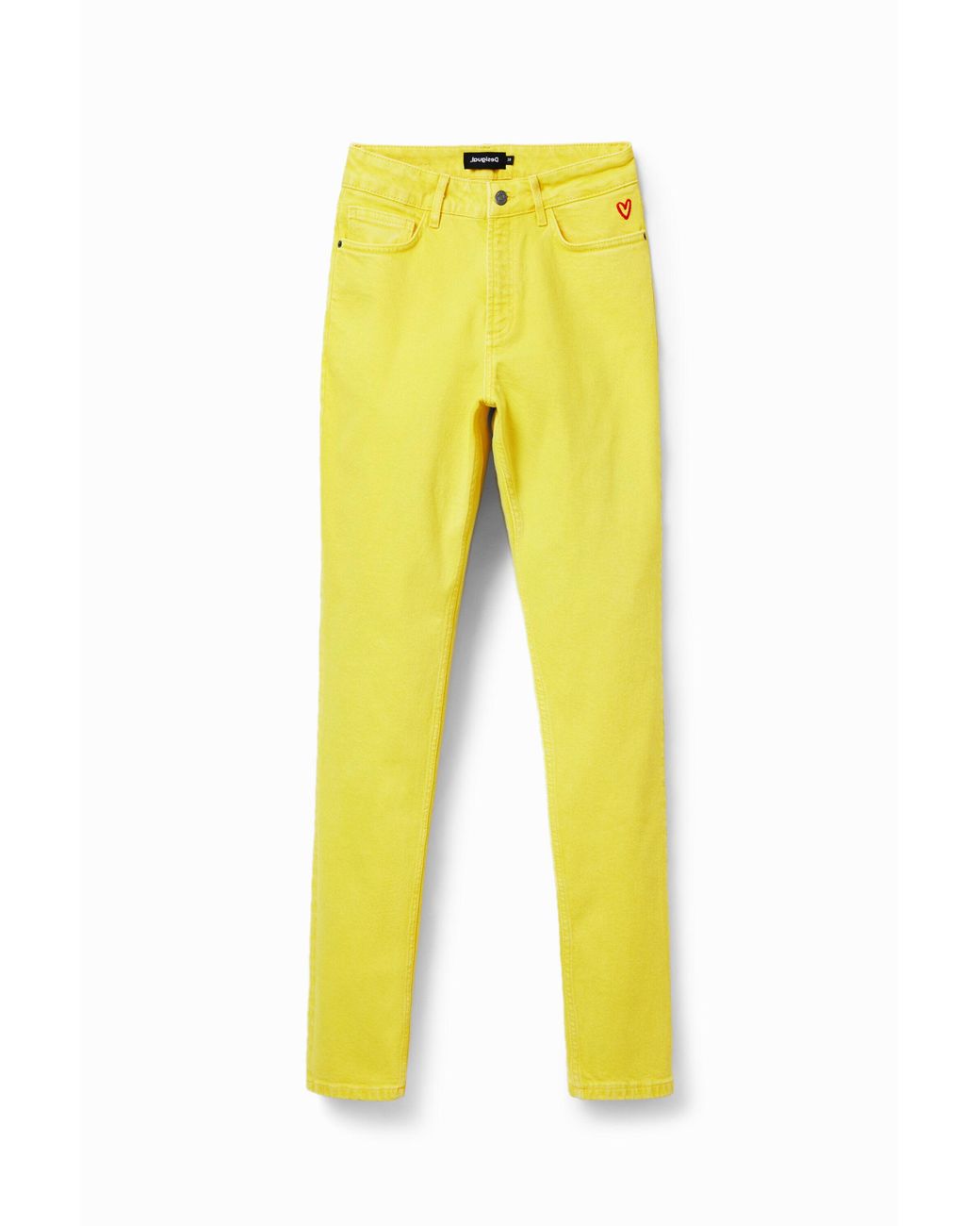 Desigual Yellow Straight Jeans, Cotton
