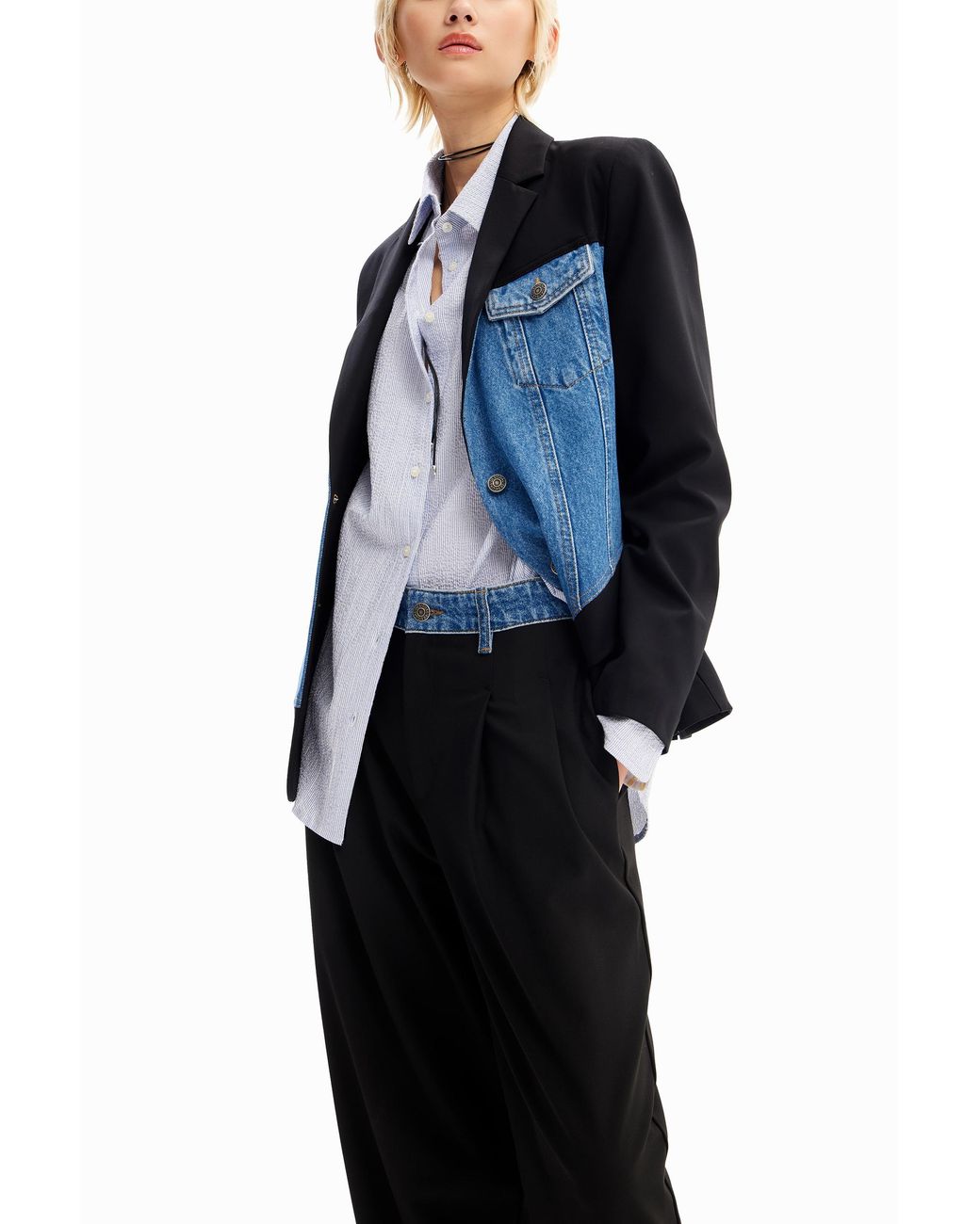 Desigual Blue Hybrid Tailored Trousers