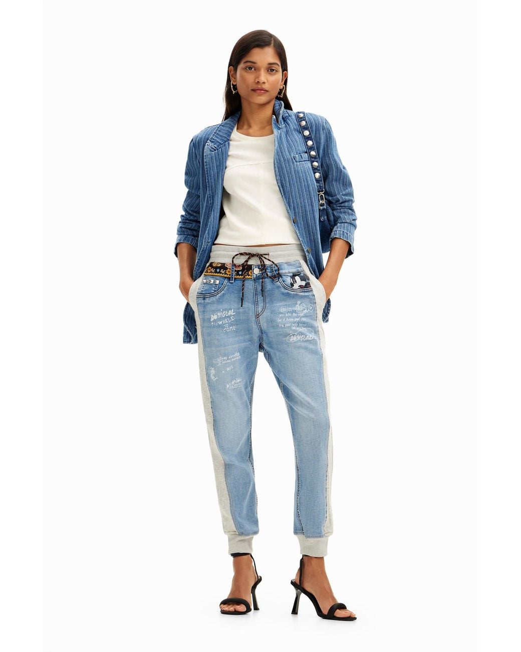 Desigual Blue Disney's Mickey Mouse Jogger Jeans