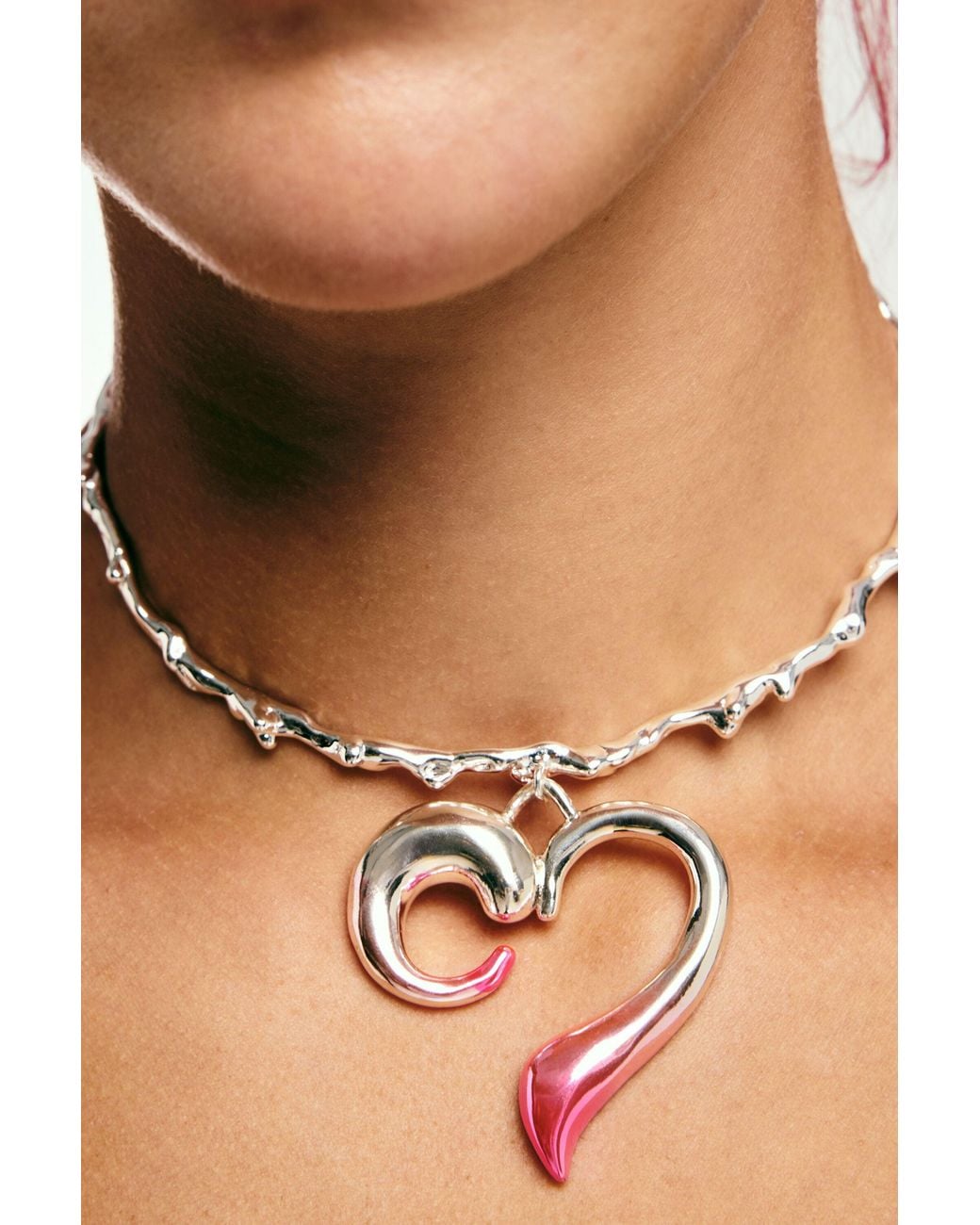 Desigual Brown Heart Pendant Zalio