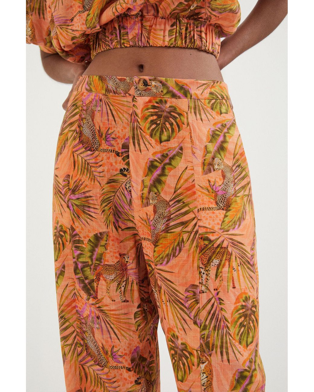 Desigual Orange Mango Safari Trousers
