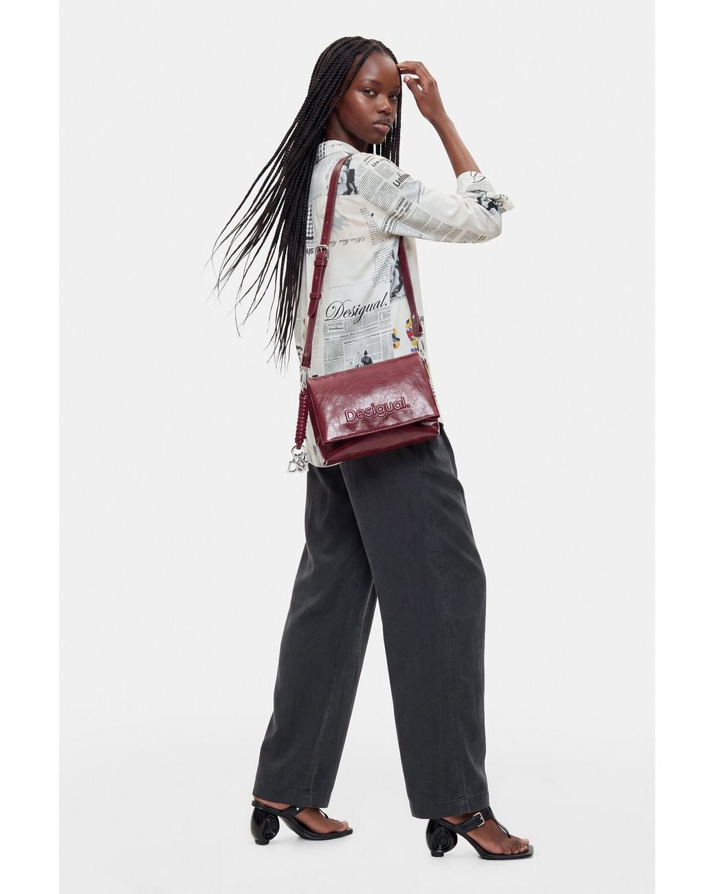 Desigual Red Medium Bag, Polyurethane