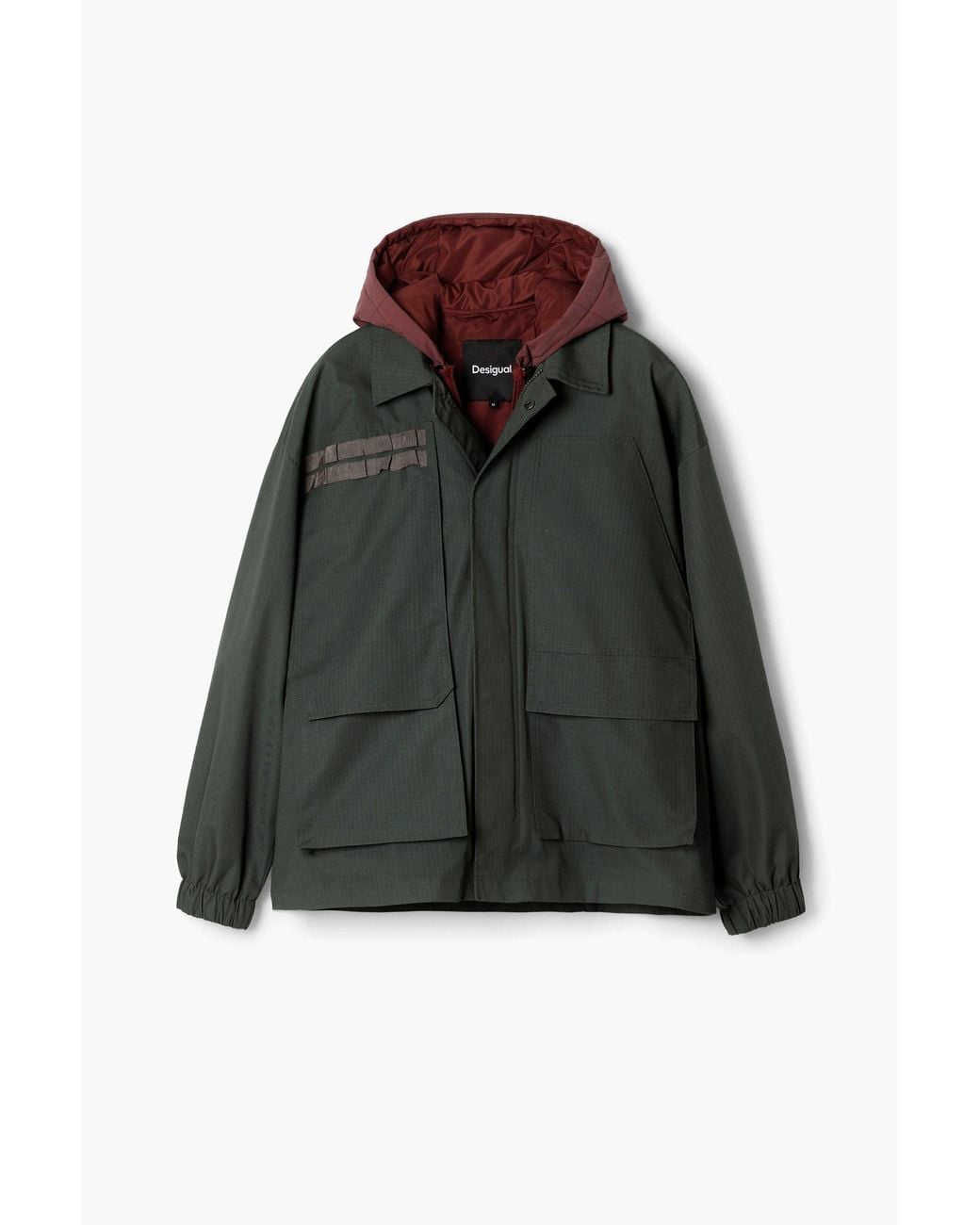 Desigual Black Windbreaker With Hood for men